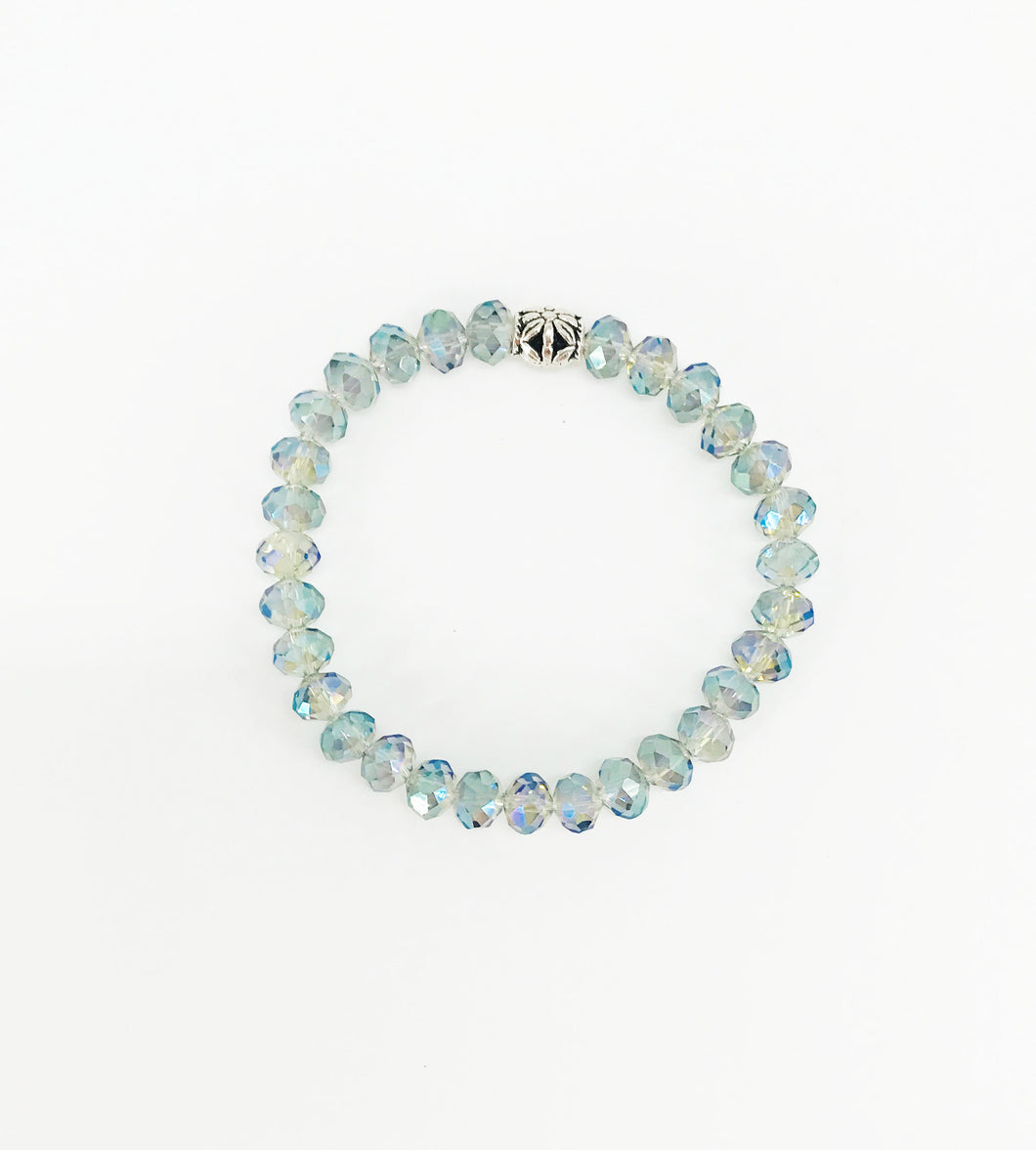 Abacus Turquoise Glass Bead Stretchy Bracelet