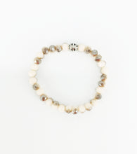 Load image into Gallery viewer, Opaque Beige Glass Bead Stretchy Bracelet