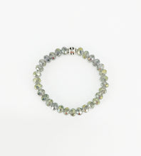 Load image into Gallery viewer, Abacus Gray Glass Bead Stretchy Bracelet