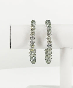 Abacus Gray Glass Bead Stretchy Bracelet