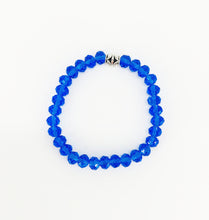 Load image into Gallery viewer, Medium Royal Blue Glass Bead Stretchy Bracelet