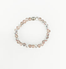 Load image into Gallery viewer, Pink &amp; Silver Glass Bead Stretchy Bracelet