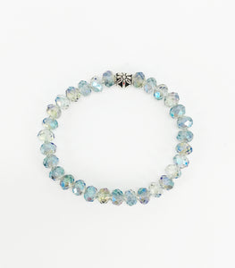 Vitral Blue Glass Bead Stretchy Bracelet