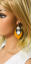 Load image into Gallery viewer, Mustard Suede and Buffalo Plaid Leather Earrings - E19-1157