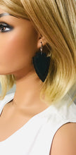 Load image into Gallery viewer, Genuine Brown Leather and Teal Snake Leather Earrings - E19-1160