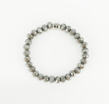 Load image into Gallery viewer, Dark Gray Glass Bead Stretchy Bracelet