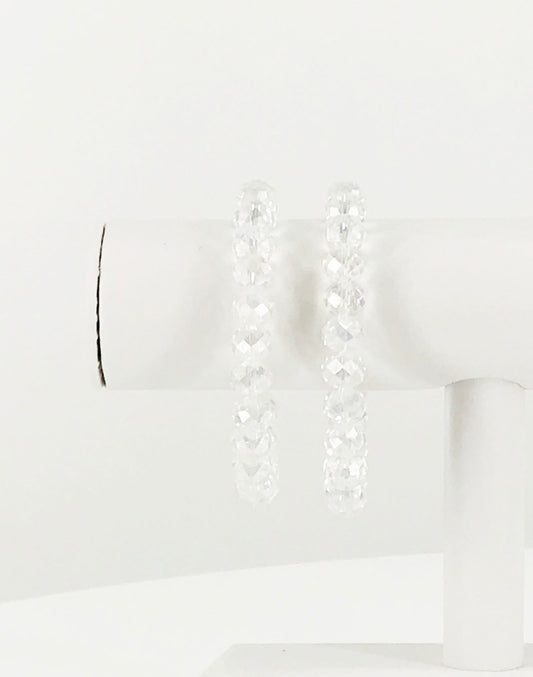 Clear AB Glass Bead Stretchy Bracelet