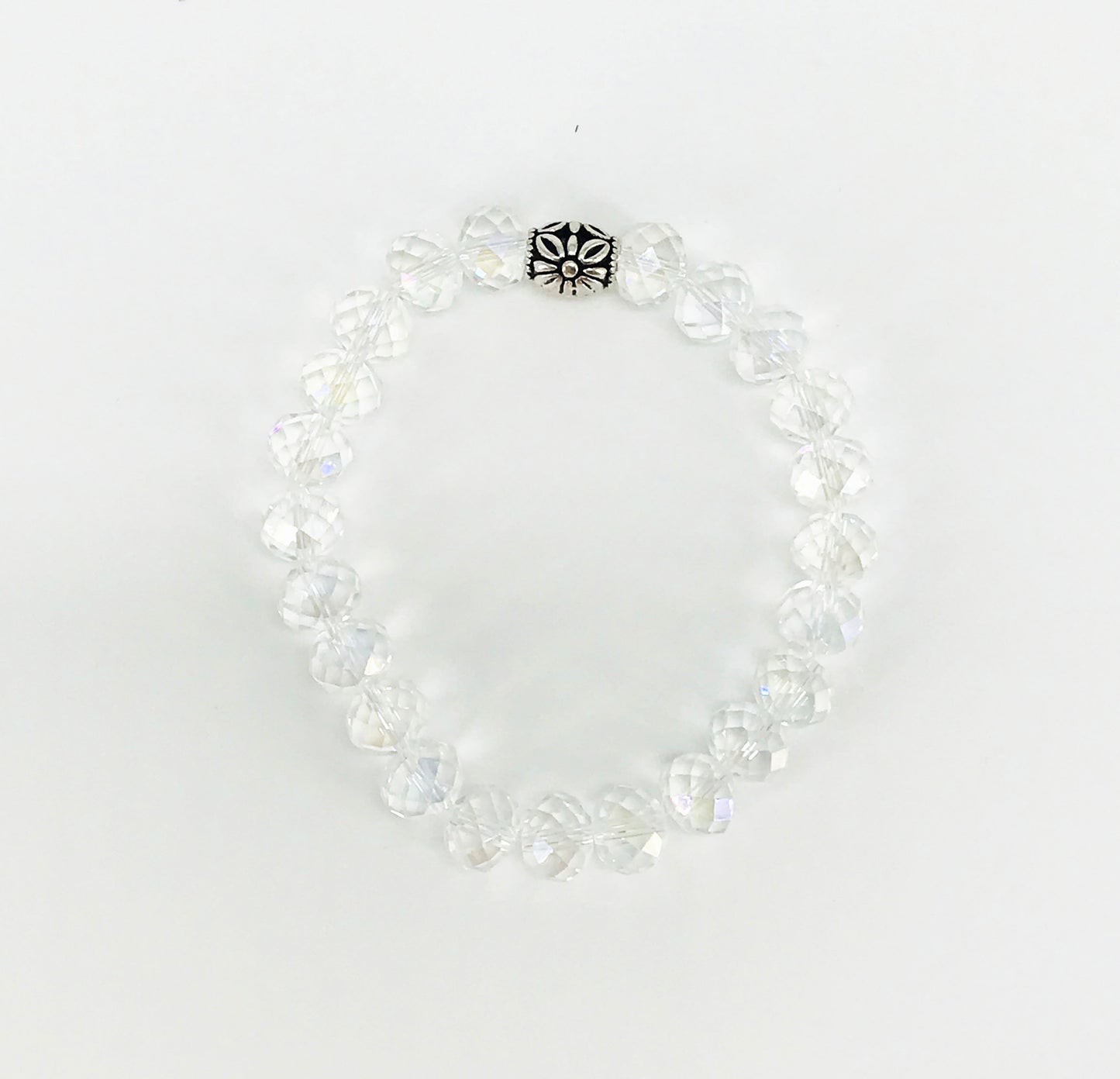 Clear AB Glass Bead Stretchy Bracelet