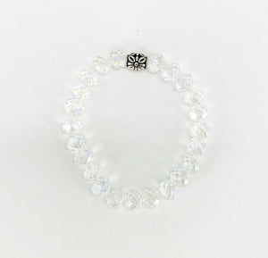 Clear AB Glass Bead Stretchy Bracelet