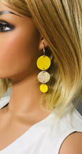 Load image into Gallery viewer, Yellow Leather and Banana Leather Earrings - E19-1174