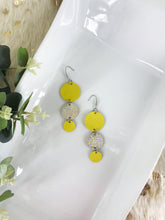 Load image into Gallery viewer, Yellow Leather and Banana Leather Earrings - E19-1174