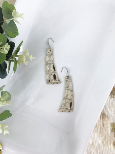 Bronze Tipped Alligator Leather Earrings - E19-1180