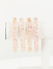 Load image into Gallery viewer, Pink &amp; Gold Glass Bead Stretchy Bracelet