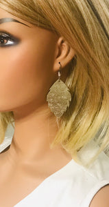 Platinum Crackle Leather Earrings - E19-1182