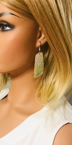 Silver Halo Banana Leather Earrings - E19-1183