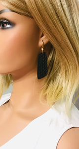 Black Cobra Leather Earrings - E19-1185