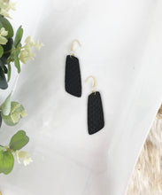 Load image into Gallery viewer, Black Cobra Leather Earrings - E19-1185