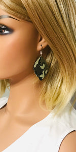 Green Camo Leather Earrings - E19-1199