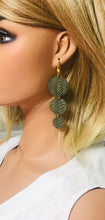 Load image into Gallery viewer, Olive Green Braided Fishtail Leather Earrings - E19-1200