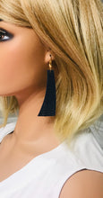 Load image into Gallery viewer, Blue Italian Fishtail Leather Earrings - E19-1202
