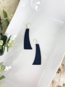 Blue Italian Fishtail Leather Earrings - E19-1202