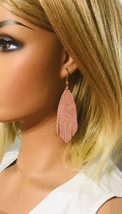 Rose Gold Leather Earrings - E19-1204