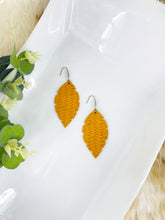 Load image into Gallery viewer, Mustard Braided Fishtail Leather Earrings - E19-1205