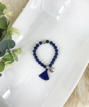 Load image into Gallery viewer, Natural Gemstone and Tassel Stretchy Bracelet