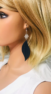 Blue Italian Fishtail Leather Earrings - E19-1211