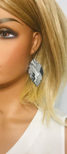 Load image into Gallery viewer, Navy Metallic Camo Leather Earrings - E19-1215