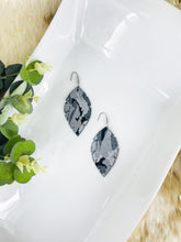 Load image into Gallery viewer, Navy Metallic Camo Leather Earrings - E19-1215