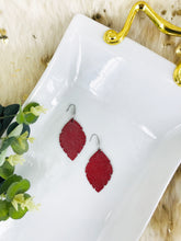 Load image into Gallery viewer, Crimson Dazzle Leather Earrings - E19-1216