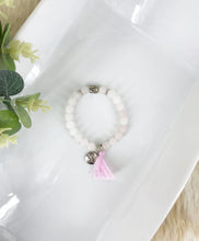 Load image into Gallery viewer, Natural Gemstone and Tassel Stretchy Bracelet