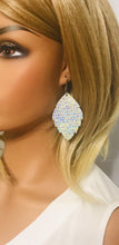 Load image into Gallery viewer, Silver Halo on Bananna Leather Earrings - E19-1221
