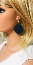 Load image into Gallery viewer, Blue Italian Fishtail Leather Earrings - E19-1225