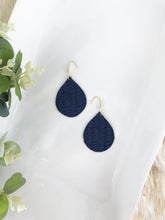 Load image into Gallery viewer, Blue Italian Fishtail Leather Earrings - E19-1225
