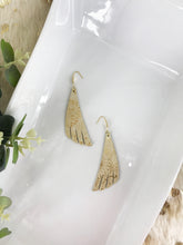 Load image into Gallery viewer, Gold on Beige Metallic Leather Earrings - E19-1227