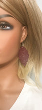 Load image into Gallery viewer, Dark Raspberry Leather Earrings - E19-1229