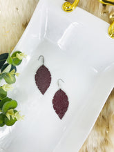 Load image into Gallery viewer, Dark Raspberry Leather Earrings - E19-1229