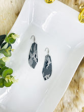 Load image into Gallery viewer, Navy Metallic Camo Leather Earrings - E19-1233