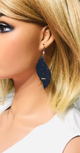 Load image into Gallery viewer, Navy Cork Leather Earrings - E19-1236