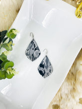 Load image into Gallery viewer, Navy Metallic Camo Leather Earrings - E19-1239