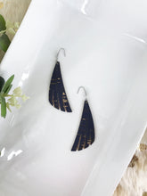 Load image into Gallery viewer, Navy Cork Leather Earrings - E19-1244
