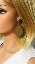 Load image into Gallery viewer, Sandy Brown Suede Leather Earrings - E19-1246