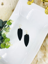 Load image into Gallery viewer, Black Genuine Leather Earrings - E19-1248