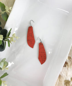 Salmon Cork Leather Earrings - E19-1251