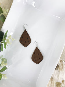 Embossed Ostrich Leather Earrings - E19-1252