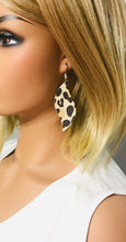 Load image into Gallery viewer, Almond Large Cheetah Leather Earrings - E19-1253