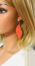 Load image into Gallery viewer, Salmon Cork Leather Earrings - E19-1255