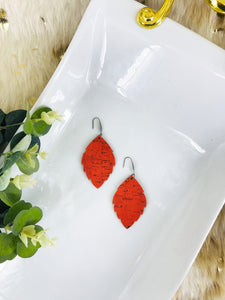 Salmon Cork Leather Earrings - E19-1260